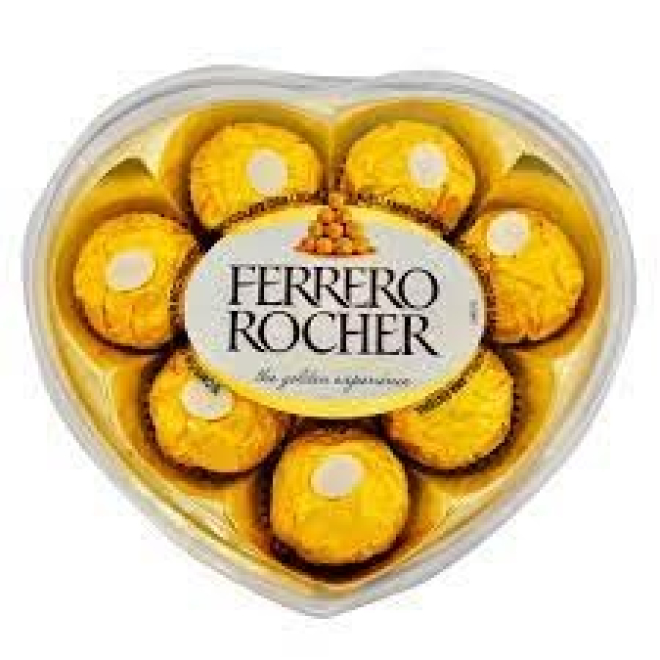 Corazón de chocolate ferrero x8